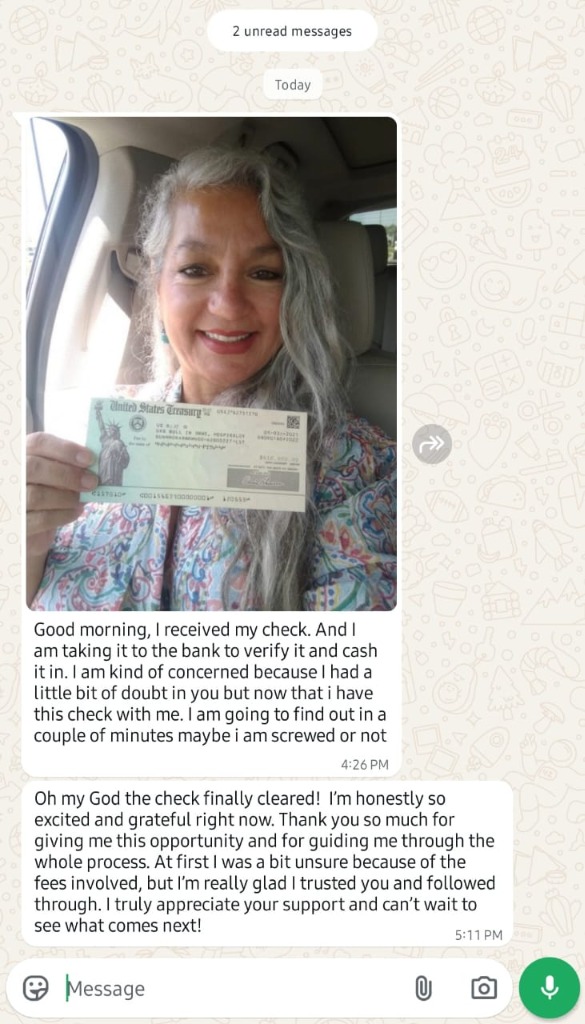 Proof of payment for Secure Portal Chat